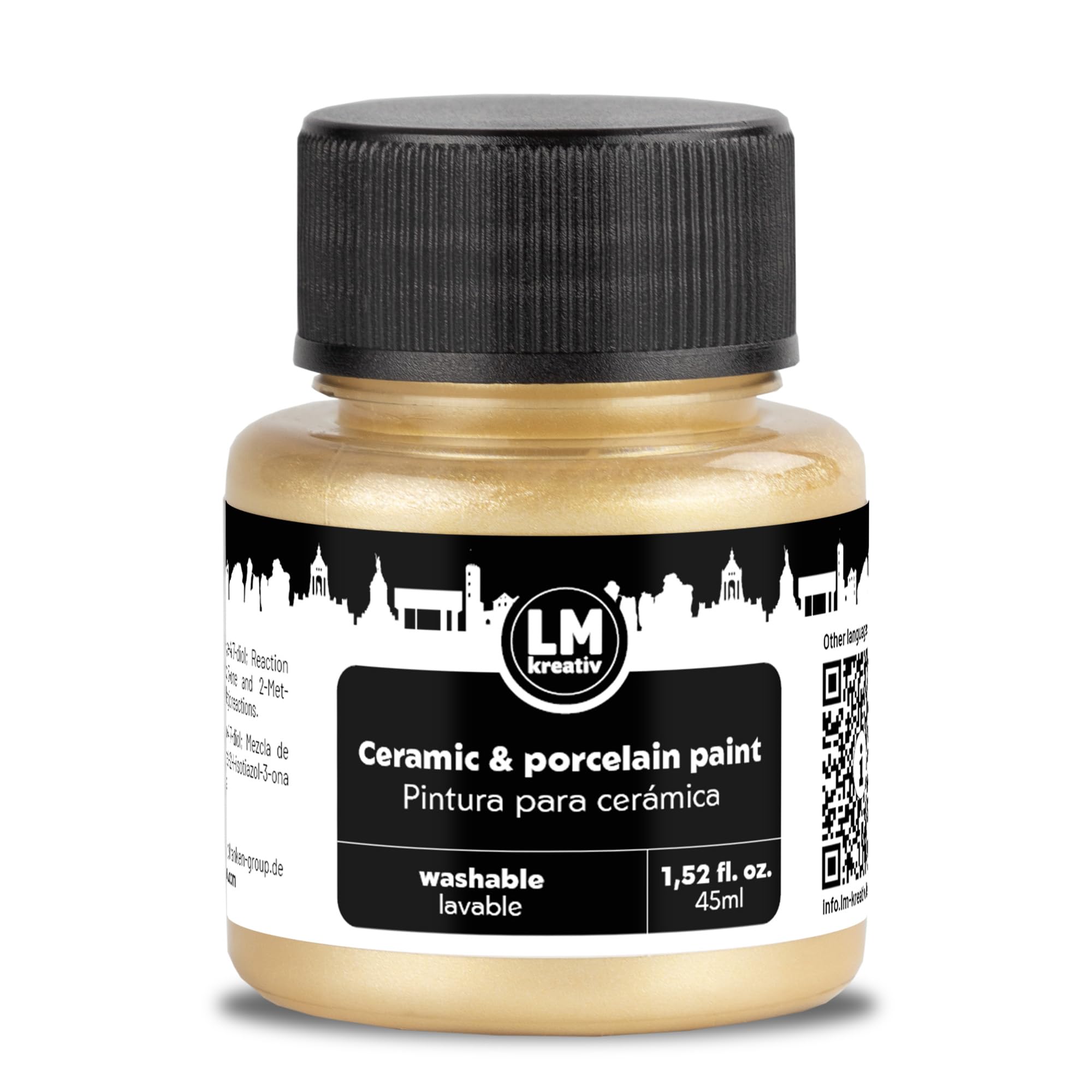 LM-Kreativ Metallika Colore Acrilico Metallizzato 50ml - Platino: Alta Coprenza E Resistente Alla Luce Per Legno, Tela, Ceramica - 4