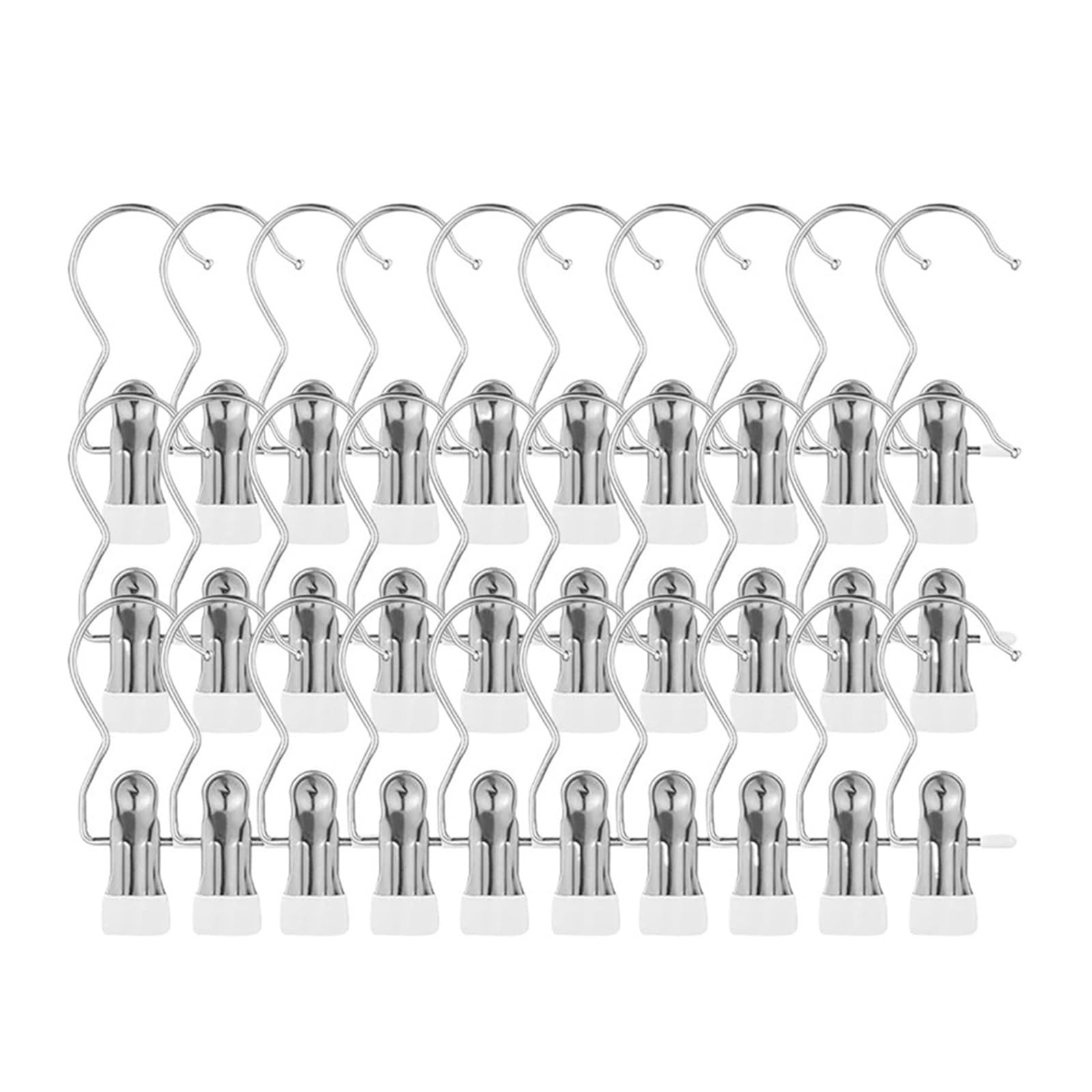 5–30 Stück Edelstahl-Haken, Wäscheklammern for Aufhängen von Hosen(30pcs-White)