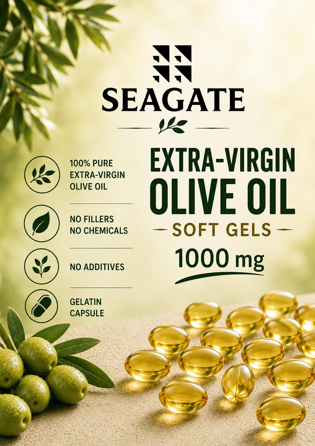 SC enable oil エナブルオイル 12mL (1mL×12包) Amazon.com: Seagate Products Extra Virgin Olive Oil 1000 mg 100