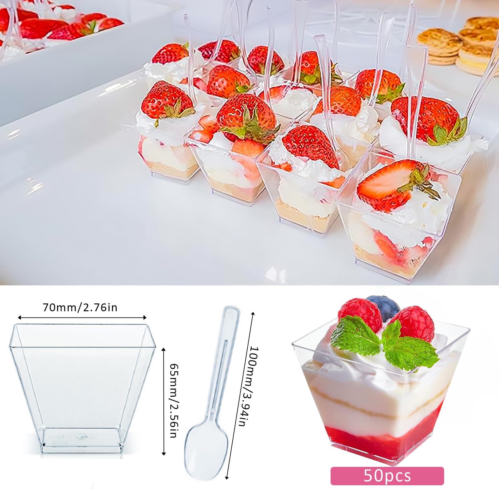 50 Bicchierini Dessert 180ml Con Coperchio - Monoporzione Per Gelato, Mousse E Aperitivi - Foto 9