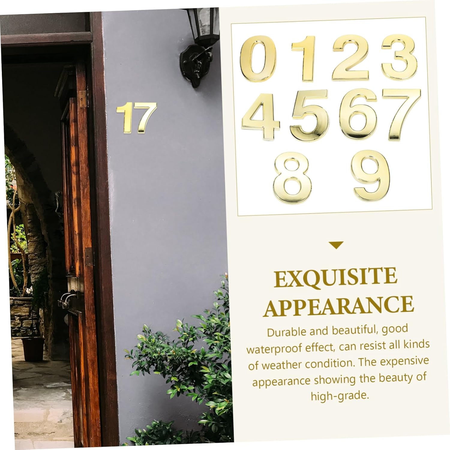 DOITOOL 20pcs Self-adhesive House Numbers Door Numbers for Mailbox Apartment Hotel Decor Finish Easy to Install
