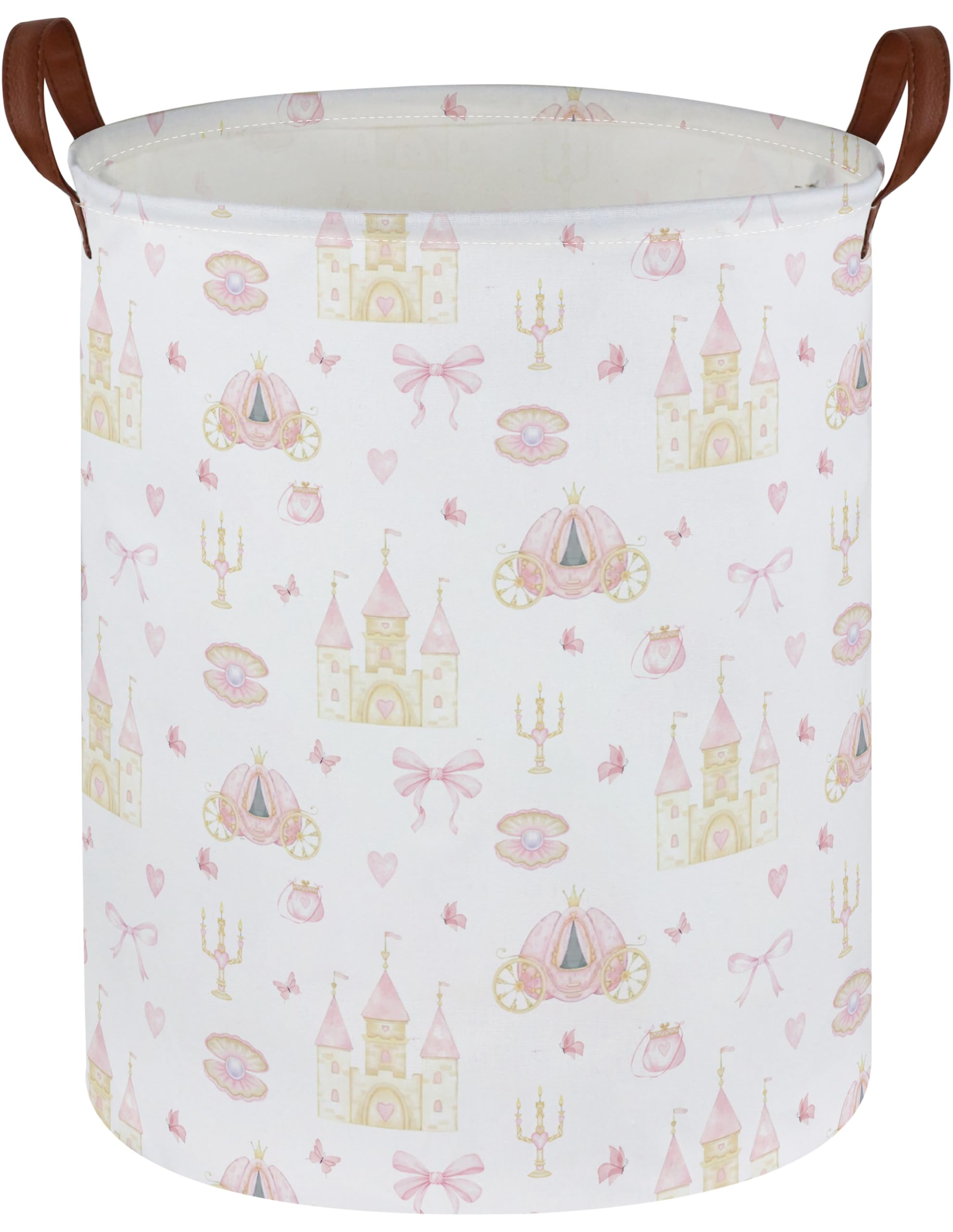 Kids Laundry Hamper Kids Dirty Clothes Hamper Collapsible Waterproof Toys Storage Bin Boys and Girls Hampers Princess Room Decor Gift Baskets(Cute Princess)