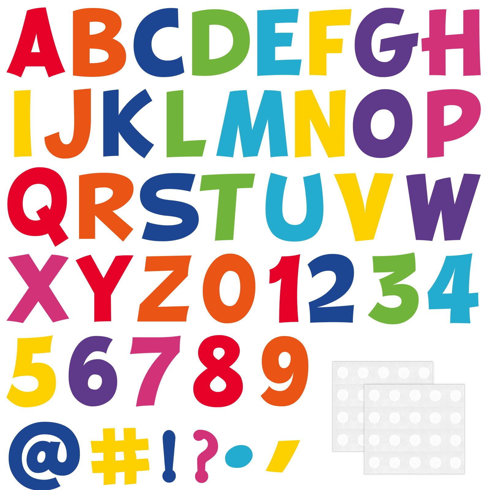 270Pcs 3In Bulletin Board Paper Letters and Numbers, Capital Letters, Numbers, Punctuation Card Stock Punch Out Letter for Classroom Poster Bulletin Board Window Door Home Decor Mailbox Sign, Colorful
