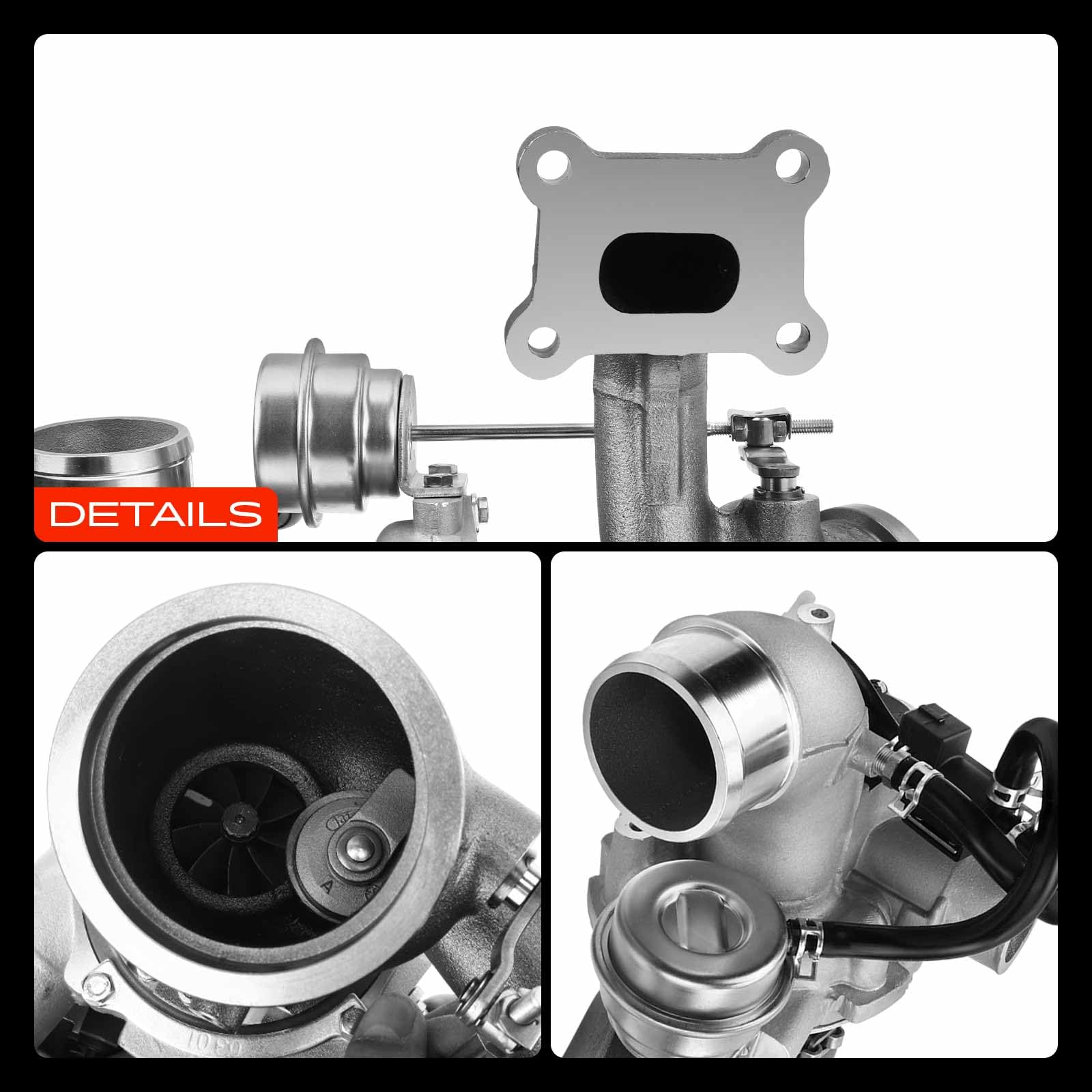 Frankberg Turbocompresor de escape de gases con juntas gasolina | Compatible con: Enfoque III, CD Mondeo V Sedán, Mondeo V Tournament CF, Galaxy CK, Torneo Focus III