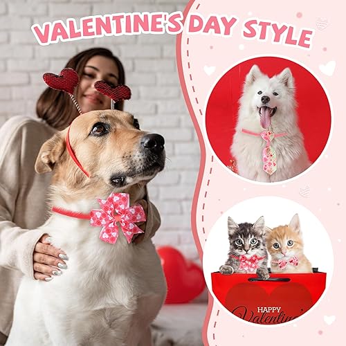 Miniatura 5 de Talltalk Juego de 120 corbatines para perro para el día de San Valentín, incluye 60 corbatines para el día de San Valentín para perros, 30
