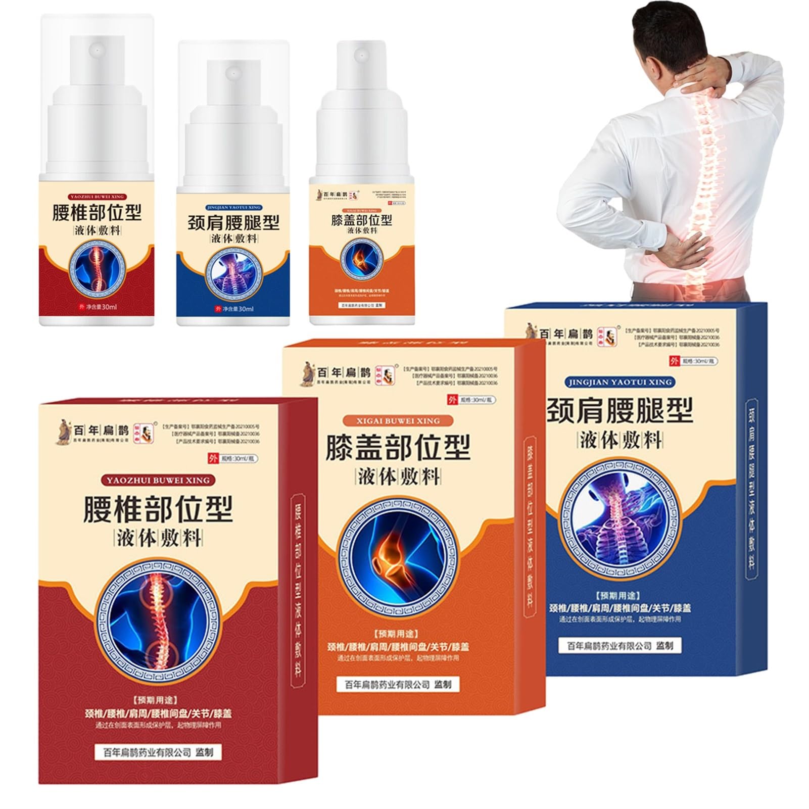 New Upgrade Lumbar Spine Cold Gel Spray,Lumbar Pain Relief Herbal Spray，Knee Pain Relief Cold Compress Gel Spray, Cold Compress Gel For Neck, Shoulder,Joint Relief Herbal Mist (Size : MIX 3PCS)