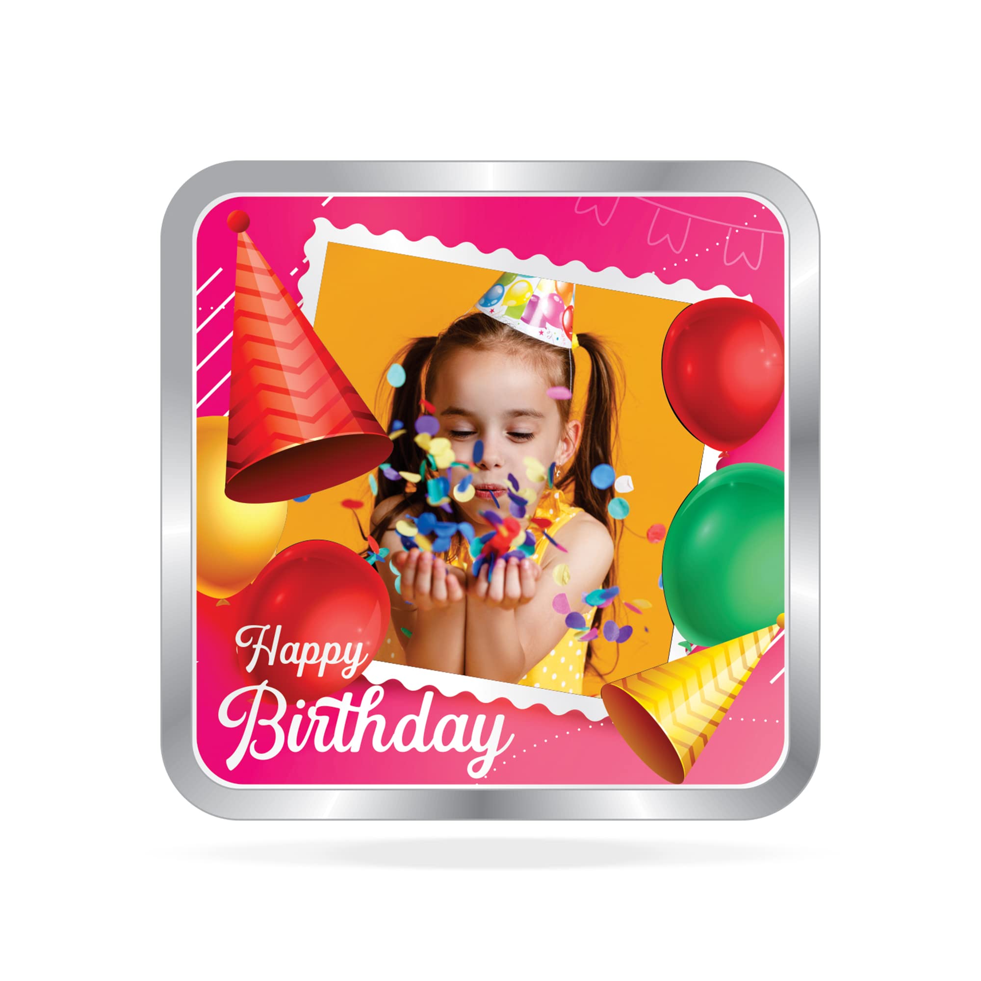BIS Hallmarked Personalised Happy Birthday Silver Square Coin 999 Pure-image-5