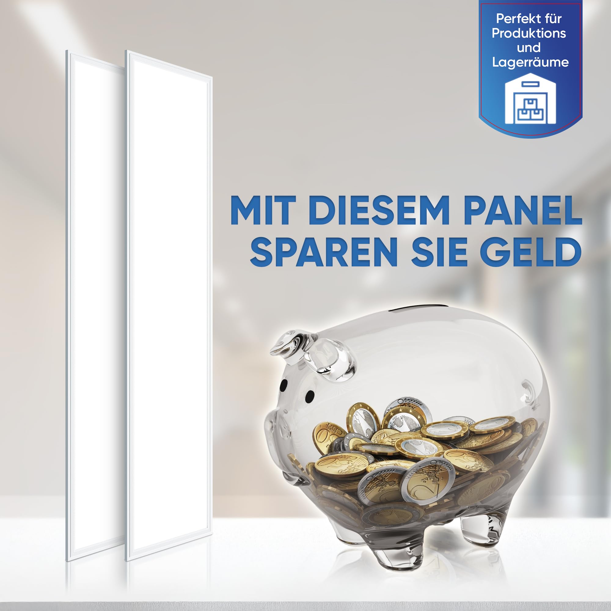 LECOM 2x LED Panel 120x30 Neutralweiß 4000K LED Rasterleuchte Flach 0,9cm | LED Deckenleuchte flimmerfrei für Rasterdecken. Ideal für Büro, Flur, Besprechungsraum und Empfangsbereich. Ultra dünn 0,9cm.