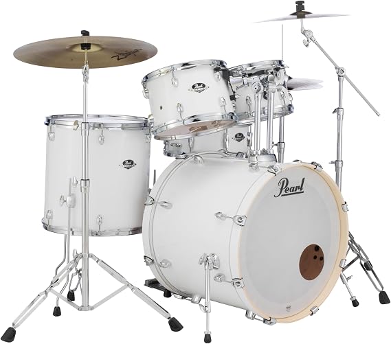 Pearl EXX725/C 5-Piece Export Standard Drum Set with Hardware - Pure White
