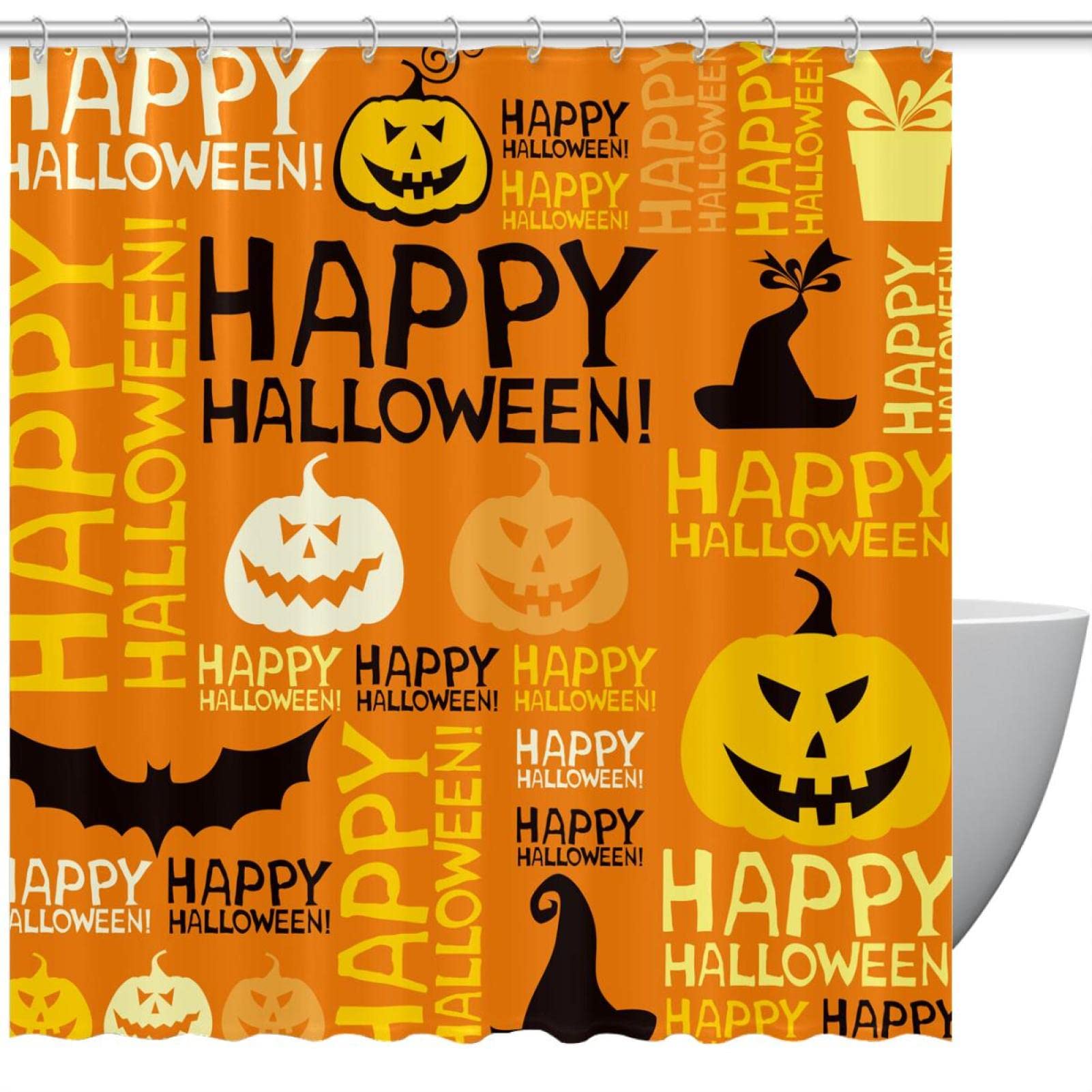 Rideau de douche étanche Halloween pour stopper les éclaboussures sur le sol