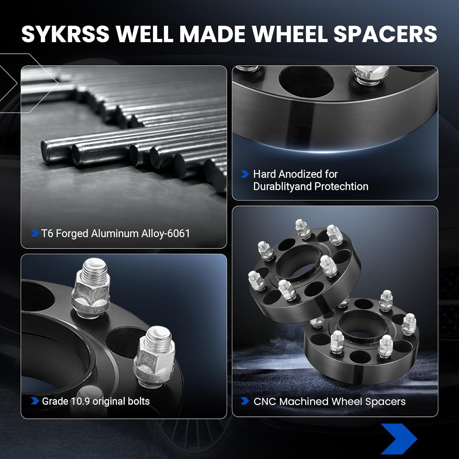 6x139.7mm Wheel Spacers 1.5 inch Compatible with Chevy Avalanche Silverado 1500 Tahoe Suburban | 78.1mm Center Bore & Wheel Adapters M14x1.5 Compatible with GMC Yukon Sierra 1500 | 4PCS