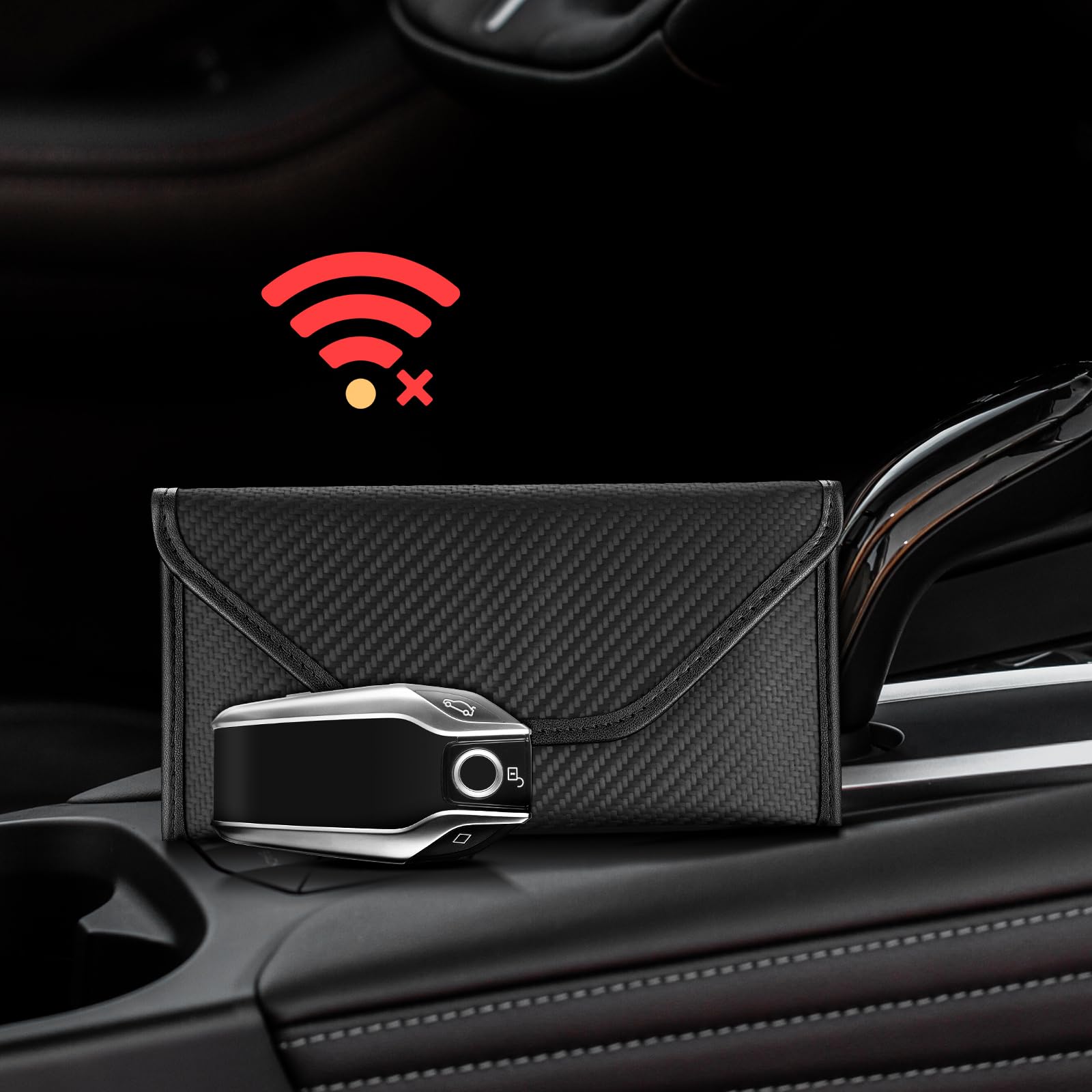 T-carbon Faraday - Funda para teléfonos y llaves de coche, bolsa Faraday de fibra de carbono, bloqueo de señal RFID, antiseguimiento, antirrobo y antirrobo, funda Faraday para privacidad de datos