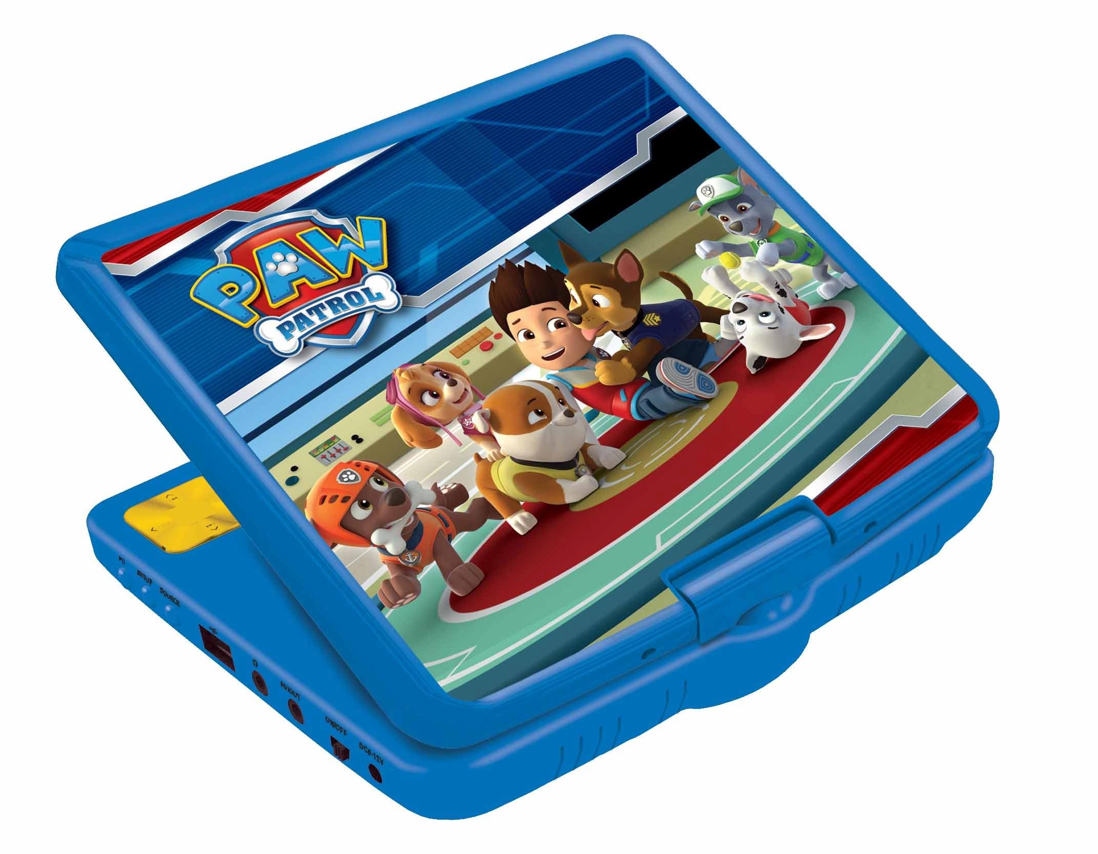 Lexibook Paw Patrol La Squadra dei Cuccioli Chase Lettore Dvd Portatile, LCD da 7 ", 2 Altoparlanti, Batteria Ricaricabile, Blu/Rosso, DVDP6PALXB