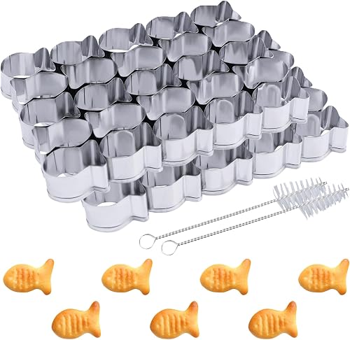 URROMA 2 Set Cookie Cutter Molds,Mini Gold Fish Stainless Steels Cracker Cutters
