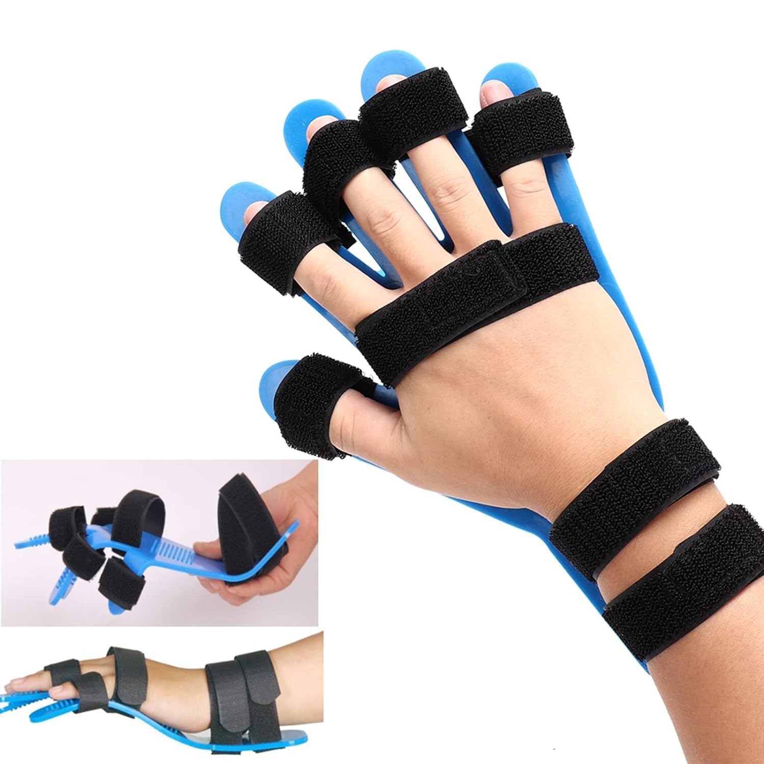 TINAYAUE Patient Fingerboard Rehabilitation Training Device Elderly Fixation Finger Hand Wrist Straightening Corrector Adult Splint Training Support Finger Orthotics Gift, blue