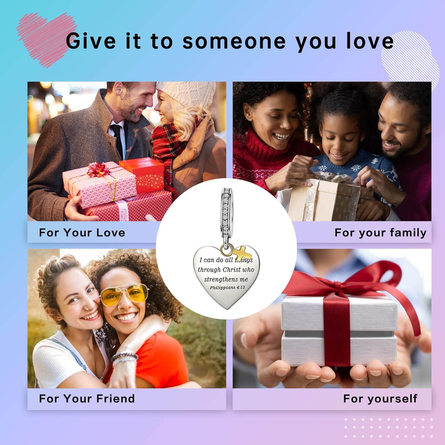 LUXILLA Family Love Mother Daughter Grandma Charm 925 Sterling Silver fits Bracelets Necklace Pendant Bead Charms Jewelry Gift for Women Family Friends - Image 7