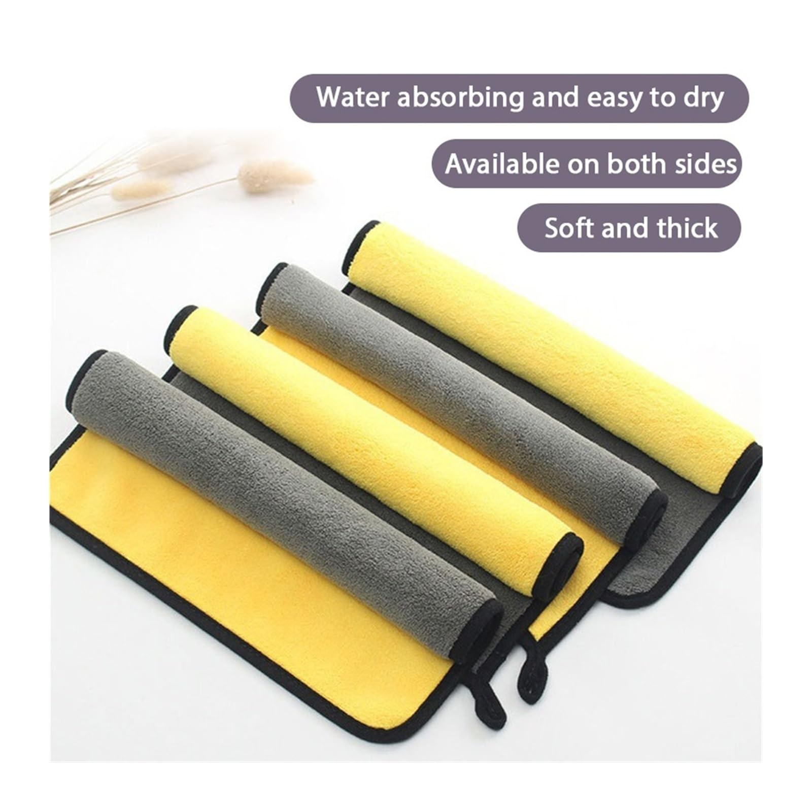 10pcs Double-Sided Coral Velvet Car Washing Towels - High Absorption Multifunctional Cleaning Cloths for Pets and Vehicles 30x40cm — view 6