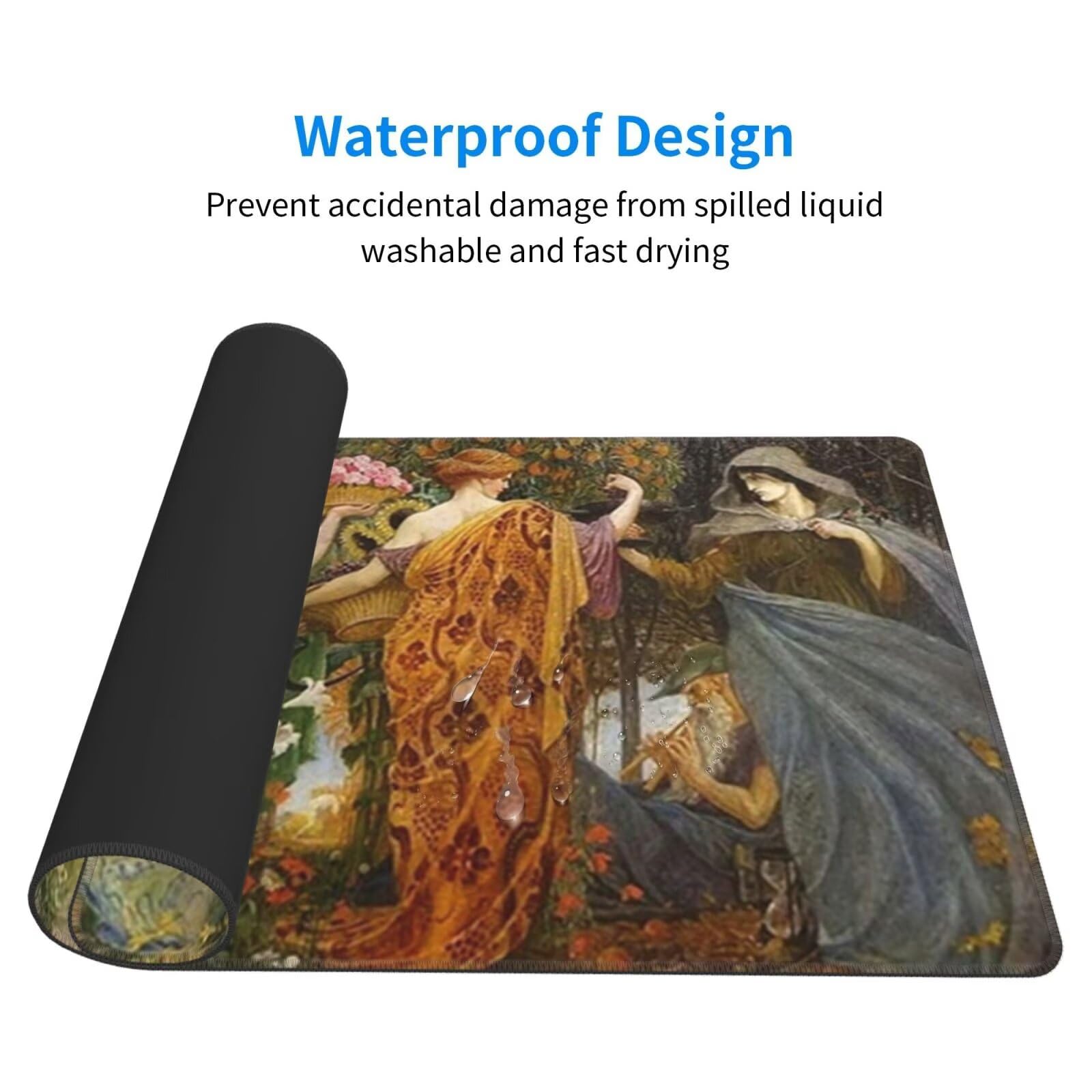Podkładka pod mysz XXL 1200 x 600 mm, podkładka pod mysz kwiaty podkładka pod mysz 120 x 60 cm, wodoodporna antypoślizgowa podkładka pod mysz biurkowa zszyte krawędzie, podkładka pod mysz z
