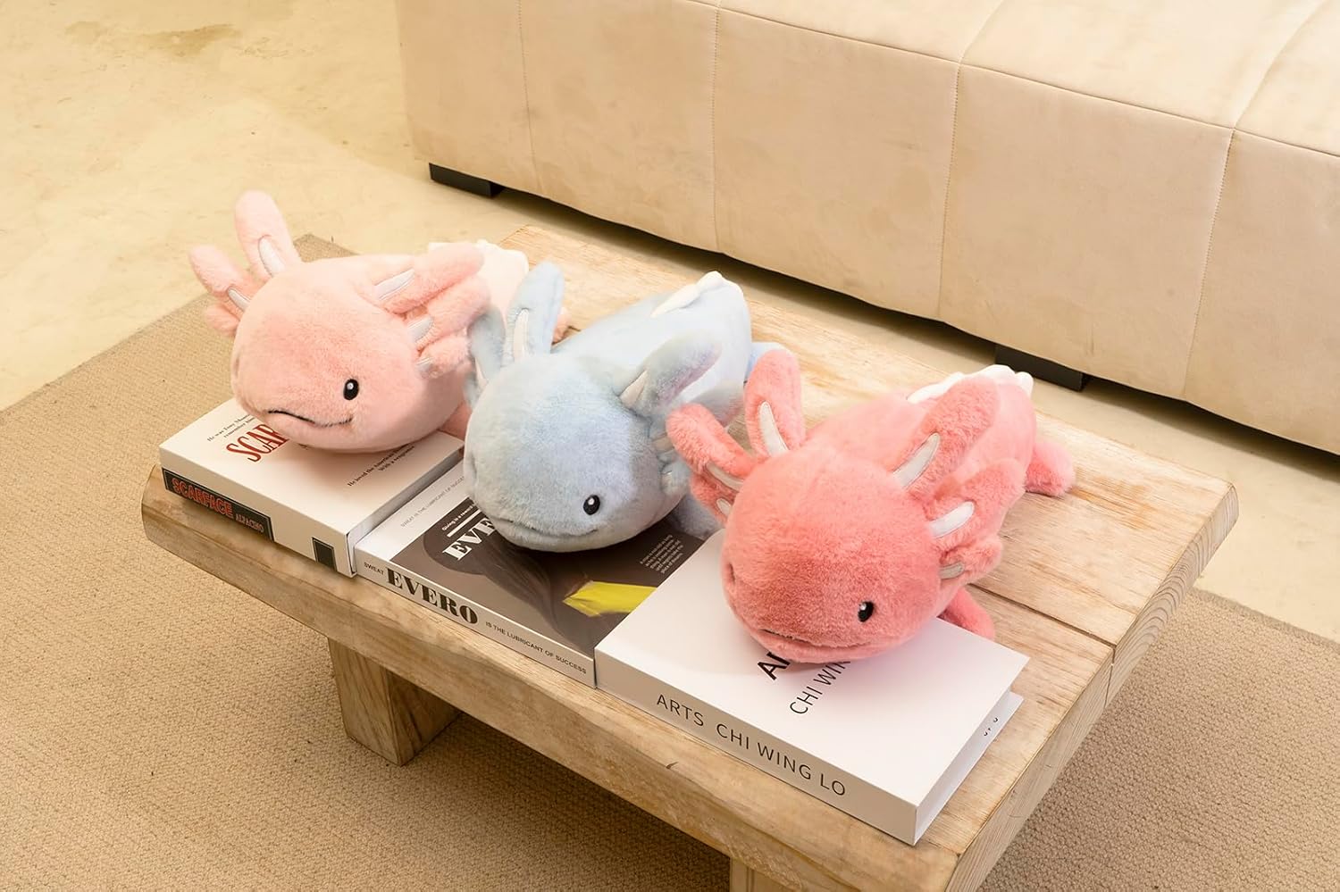 Niuniu Daddy 18" | 2.8 Pound Blue Axolotl Weighted Stuffed Animals for Kids Adults Girls, Giant Cute Axolotl Stuffy Plush Toy with Glowing Ears in The Dark, Kawaii Gifts for Holidays Christmas - Image 4