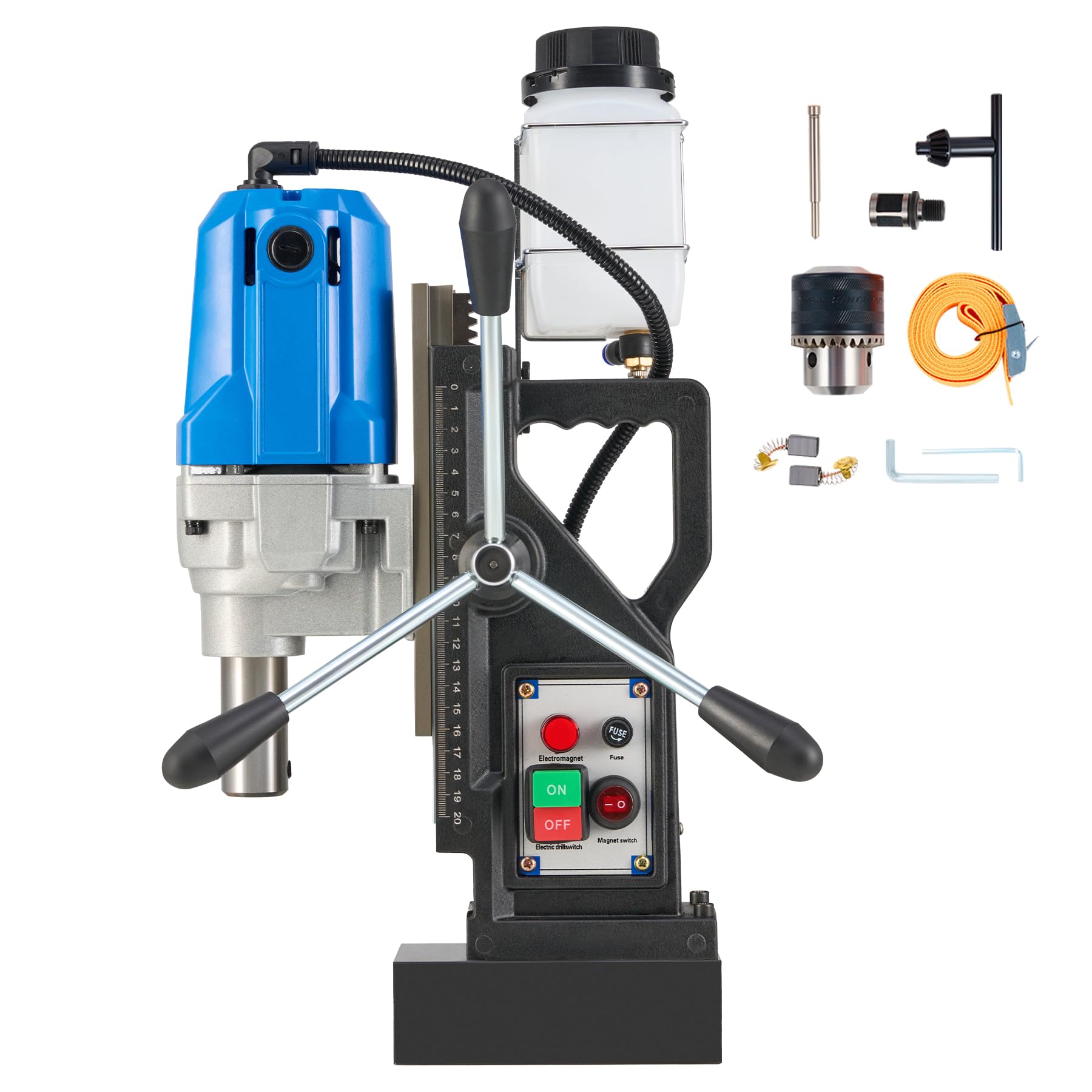 ZELCAN 1100W Perceuse Magnétique Portable Diamètre 40mm Profondeur 50mm Moteur en Cuivre Perceuse à Colonne Électrique 550 tr/min avec Base Électromagnétique 12000 N