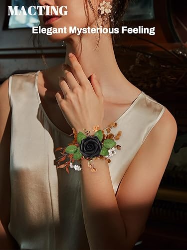 Miniatura 4 de MACTING - Rosas artificiales de tacto real para ramos de boda, fiesta, baby shower, decoración del hogar, PE (polietileno), 30 unidades de color