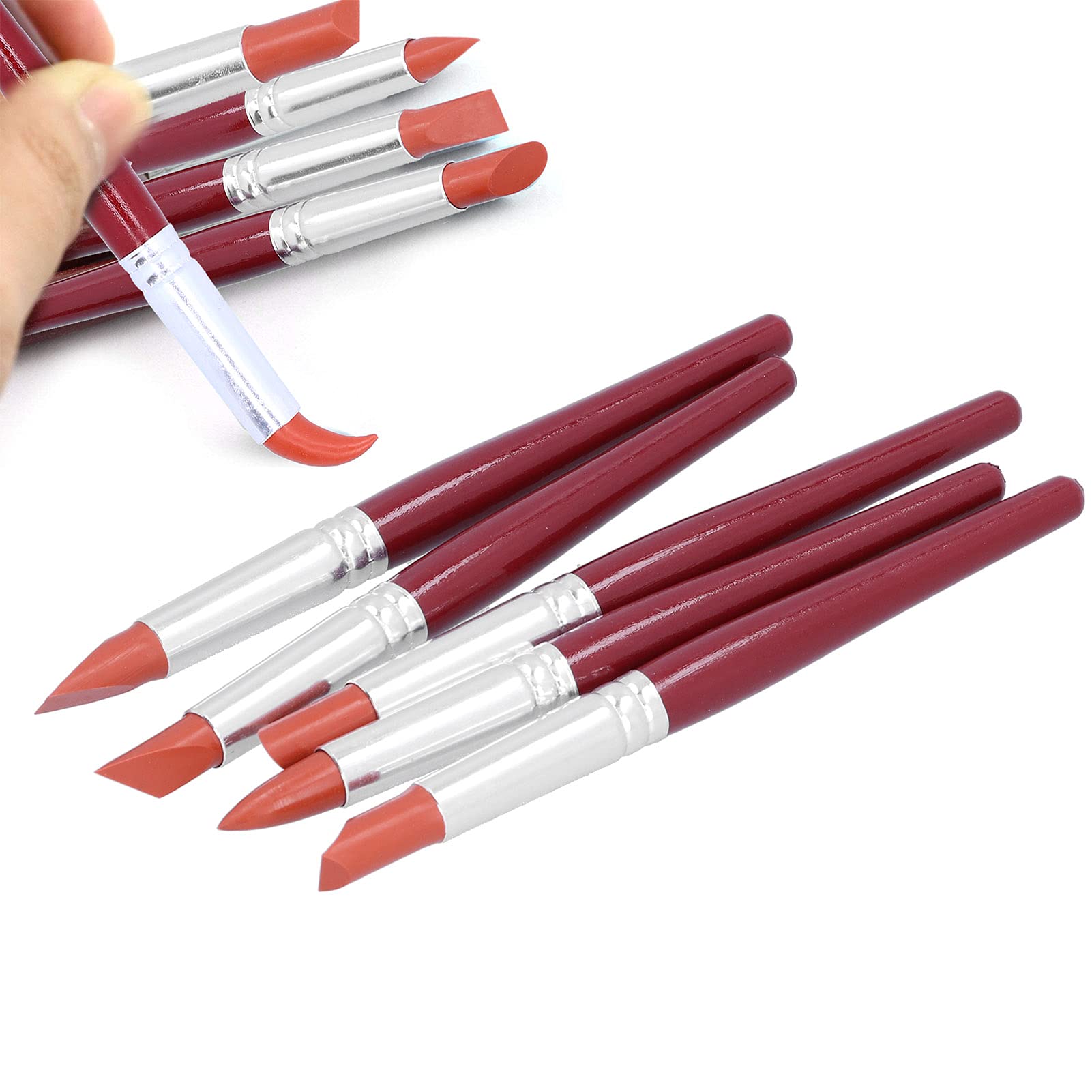 Xolsurg Silicone Clay Sculpting Tool FINE Detail Shaping Artist Pottery Modeling Set for Professional Studio (Red L Size)