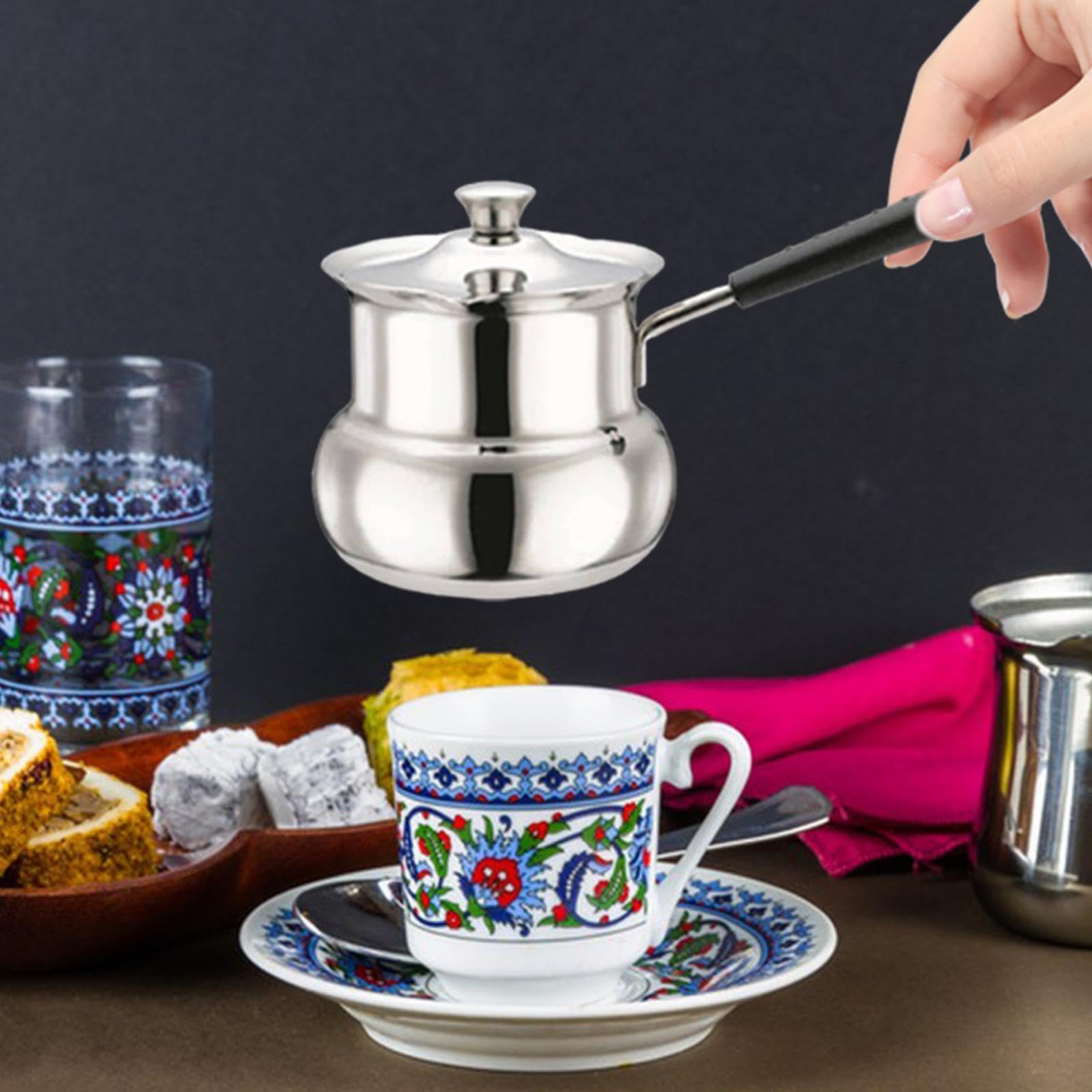 Cafetera, Máquina de Café, Pequeña Portátil con Asa, Calentador de, Calentador de Leche para Camping, Hogar, Restaurante, Cocina, tal como se describe, 1080 Ml