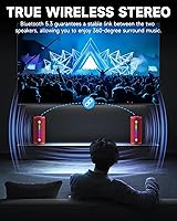 Vista 6 de OHAYO - Bocina Bluetooth 5.3, portátil inalámbrica, impermeable IPX7, sonido potente de 25 W, 24 horas de reproducción, emparejamiento dual, graves