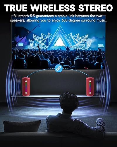 Miniatura 6 de Altavoces Bluetooth inalámbricos sonido estéreo fuerte IPX7 impermeable al aire libre portátil 25W altavoz súper bajo para fiesta en casa playa con