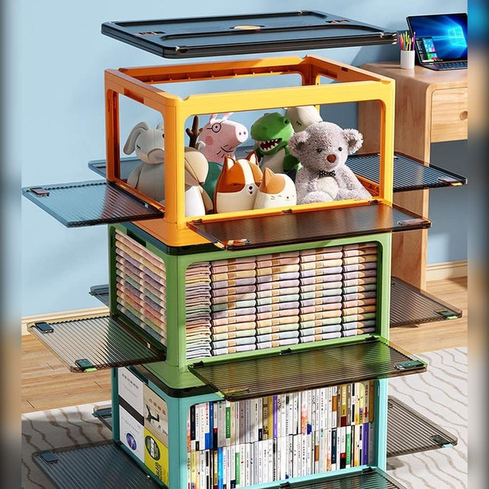 JOYBOS, 2er Set Aufbewahrungsbox für Kleidung, 80 l (40 x 2), faltbar, aus Kunststoff