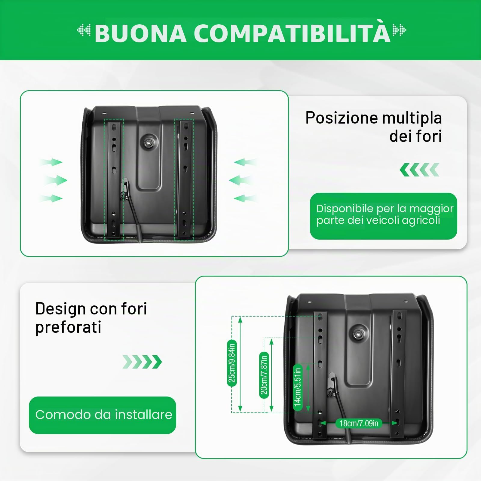 Sedile conducente Sedile trattore Cuscino imbottito universale Sedile trattore con schienale Pelle PVC Impermeabile Sedile trattore Sedile carrello elevatore sedile trattore Sedile trattore imbottito
