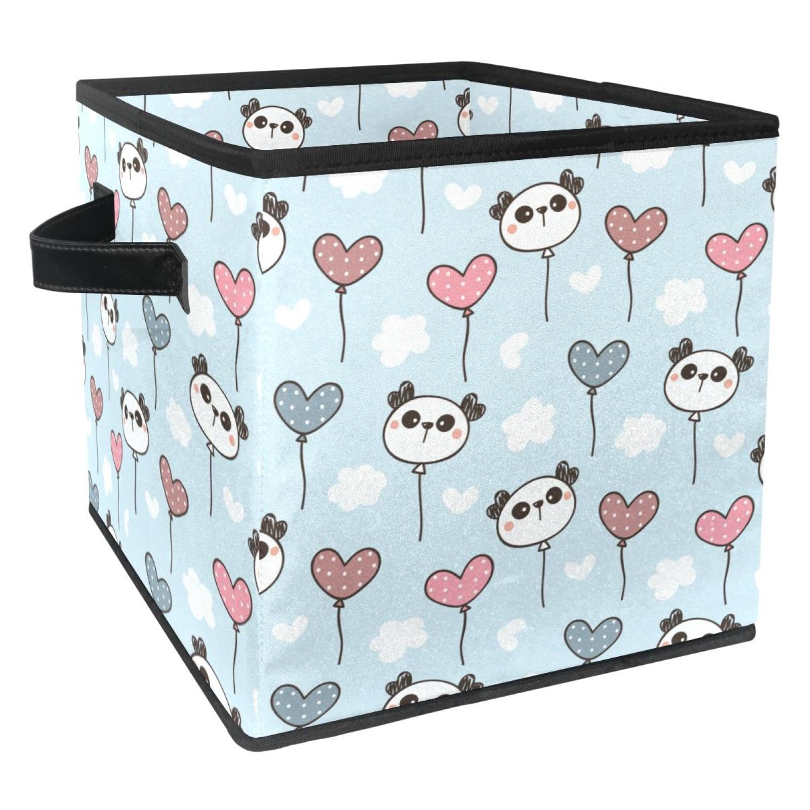 Boîte de rangement pliable en tissu cube panda pour vêtements et jouets d'enfant