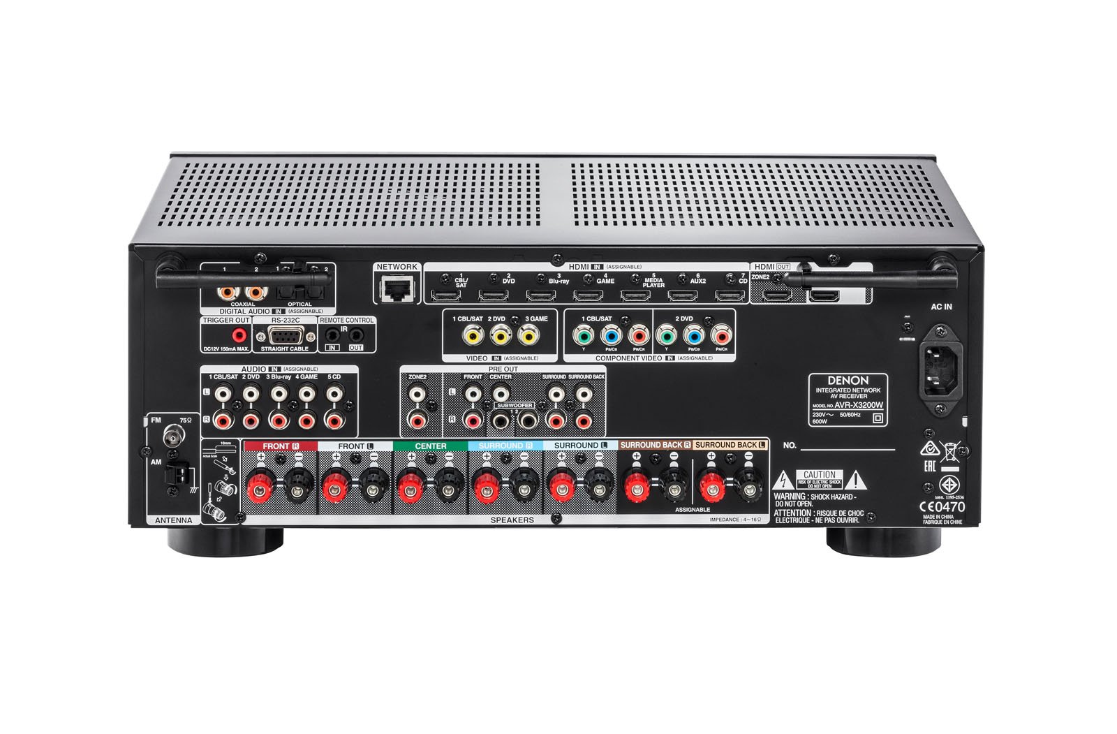 Denon AVR-X3200W Sintoamplificatore ad alta Potenza, Microfono di Taratura con Telecomando e Cavalletto per Microfono, Nero