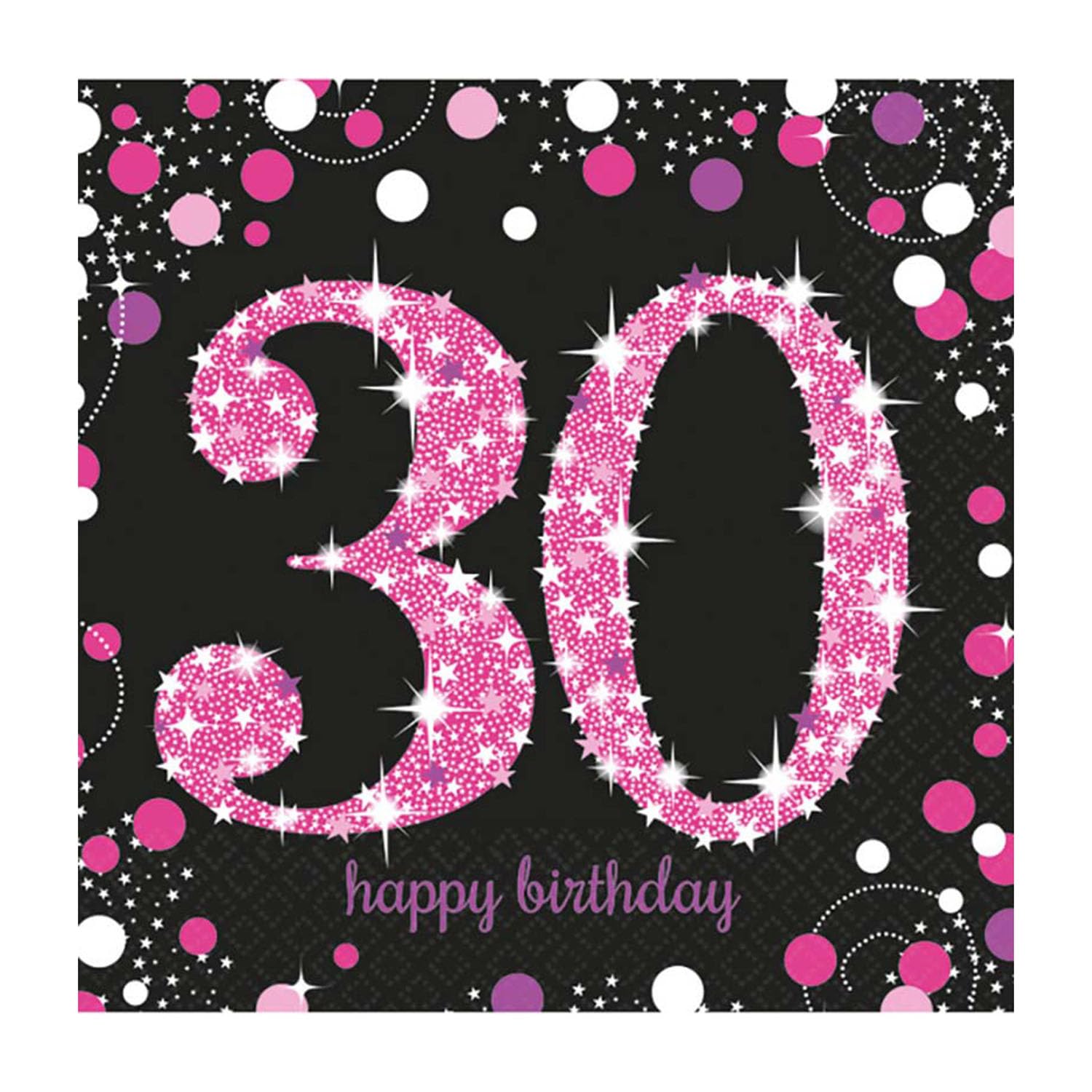 (PKT) Adult Pink Celebration 30th Birthday Luncheon Napkins