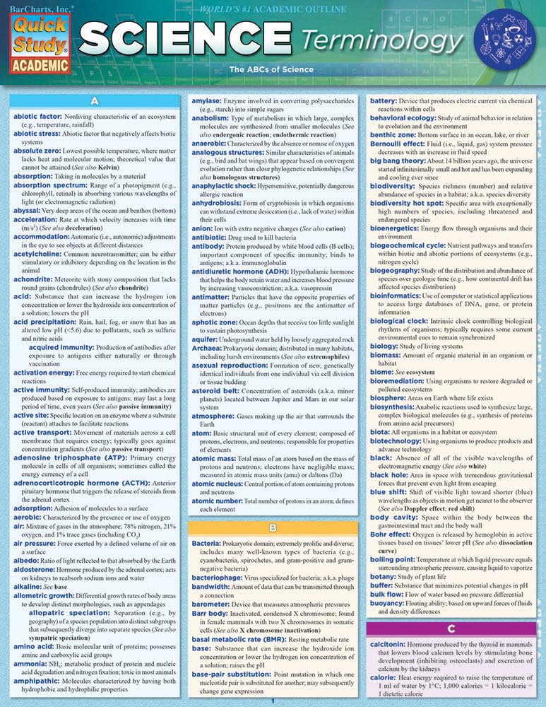 Science Terminology (Quick Study Academic)