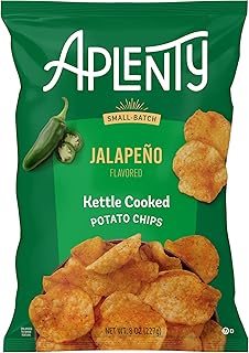 Amazon Brand, Aplenty Jalapeño Kettle Cooked Potato Chips, 8 Oz