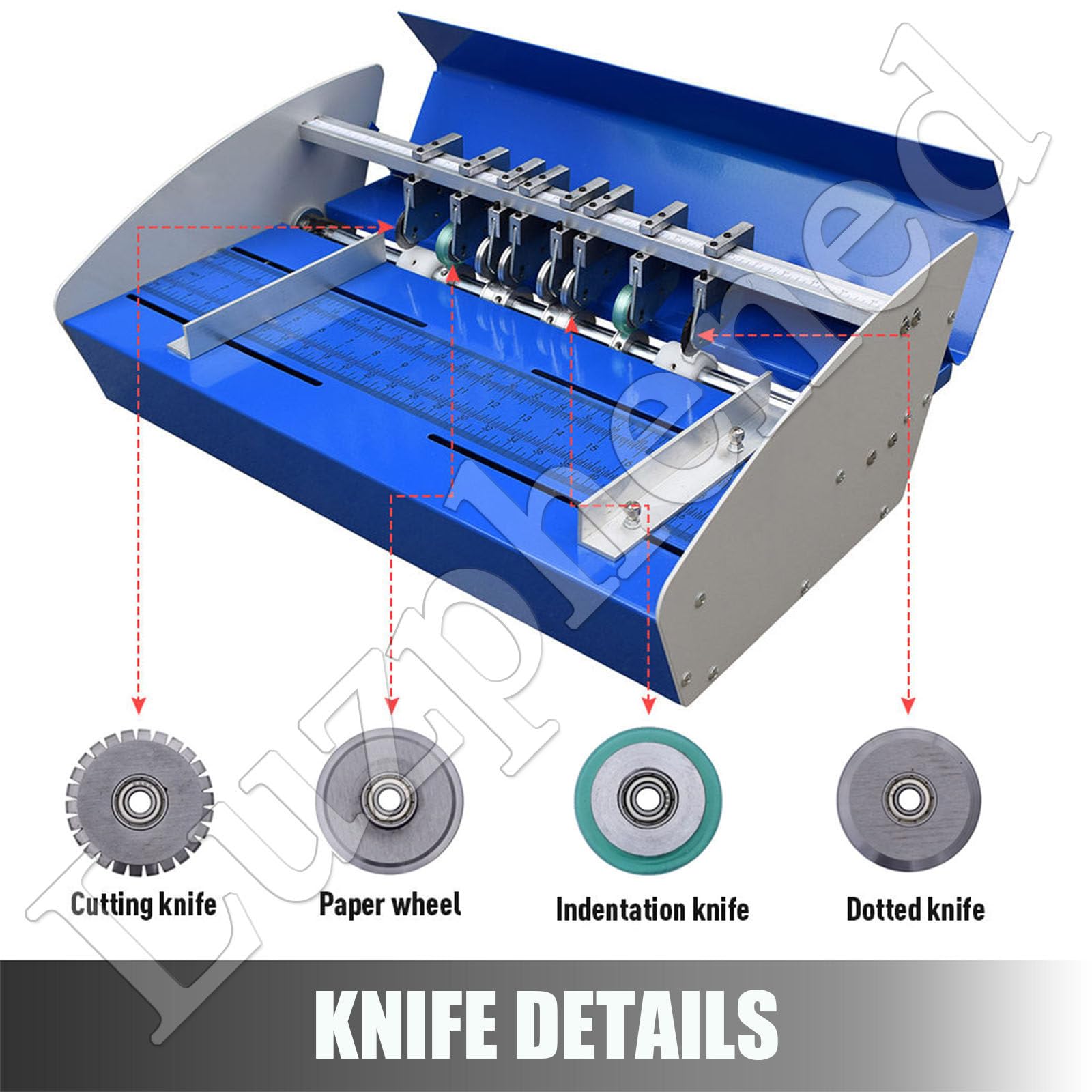 Cortador perforador de papel ajustable, máquina de puntuación de 460 mm para tarjetas, billetes, documentos, invitaciones