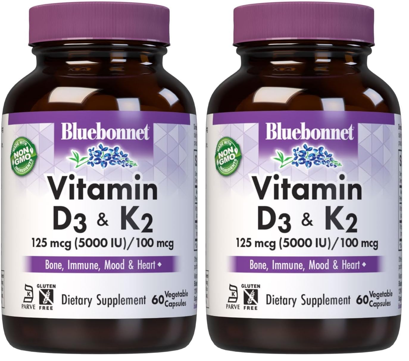 Bluebonnet Nutrition Vitamin D3 & K2, Soy-Free, for Strong-Healthy Bones*, Gluten-Free, Non-GMO, Dairy-Free, Kosher Certified, Vegetarian, 60 Vegetable Capsules, 60 Servings — Amazon image 8