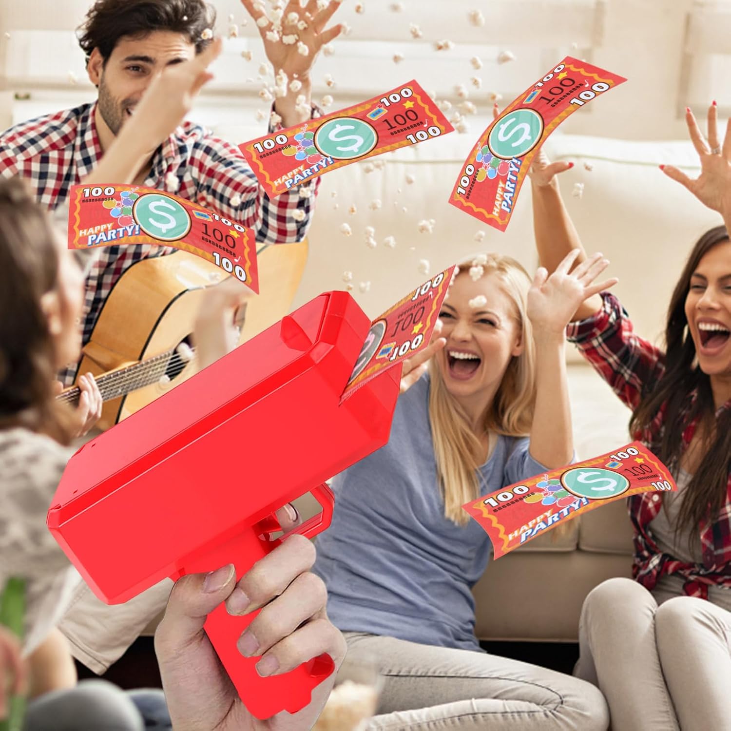 Money-Spray Shooter – Paper Money-Prop, Battery-Operated Effect, Lightweight Durable, Portable Handheld Design, Smooth Trigger | Cash Shooter Usage During Theatrical Perform