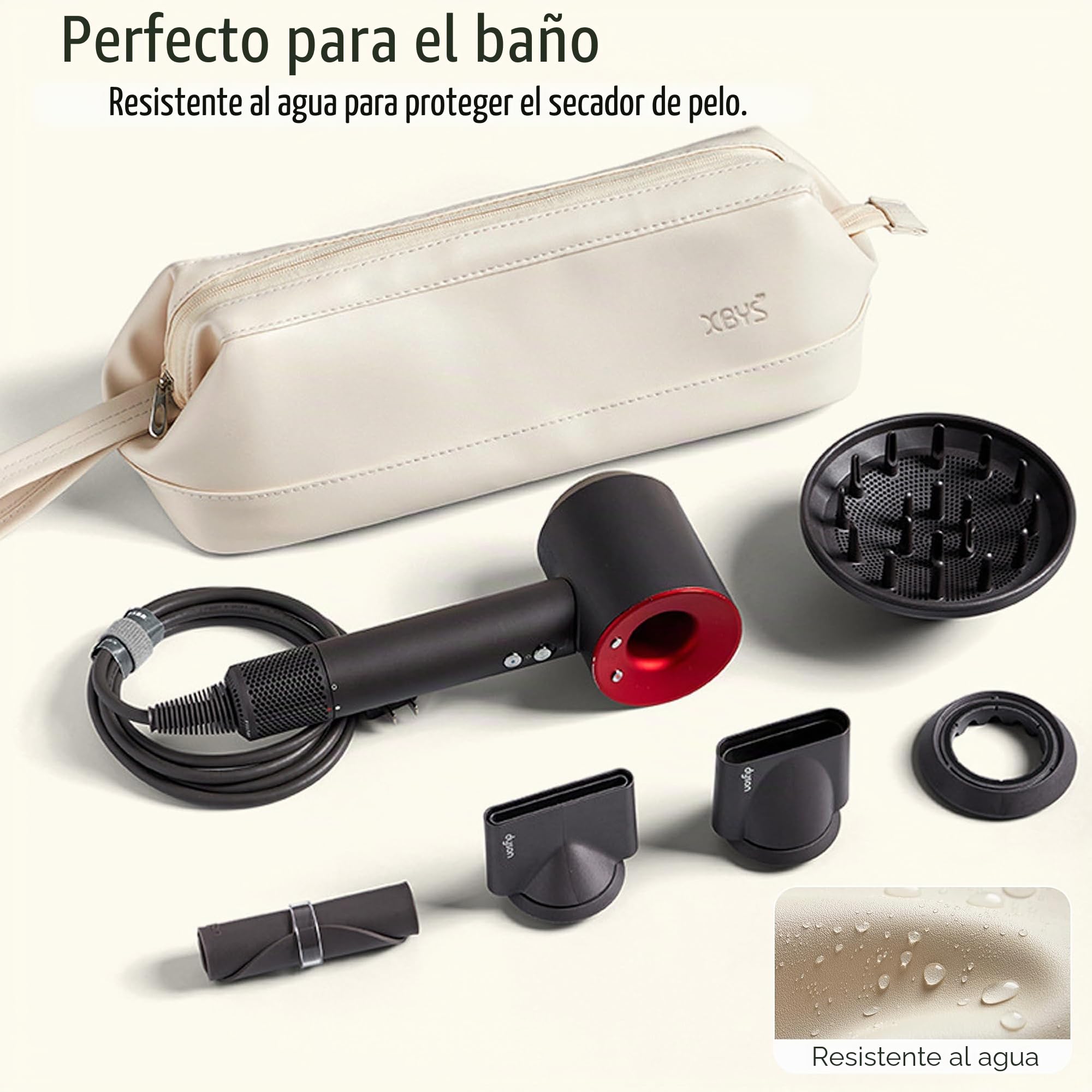 Bolsa de Almacenamiento de Viaje para Secador de Pelo Dyson Airwrap/Shark Flexstyle Complete Styler y Accesorios, Estuche de Viaje Portátil, Funda Plancha Pelo de Transporte (Blanco, Capa única)