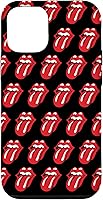Vista 28 de Carcasa negra para iPhone 16 Rolling Stones Classic Tongue Logo Repeat