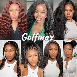 GOLFMAX Kinky Straight Lace Front Wigs Human Hair Pre Plucked With Baby Hairs 180% Density Yaki Straight 13x4 Transparent HD Glueless Lace Wig Human Hair Wigs For Black Women 24 Inch