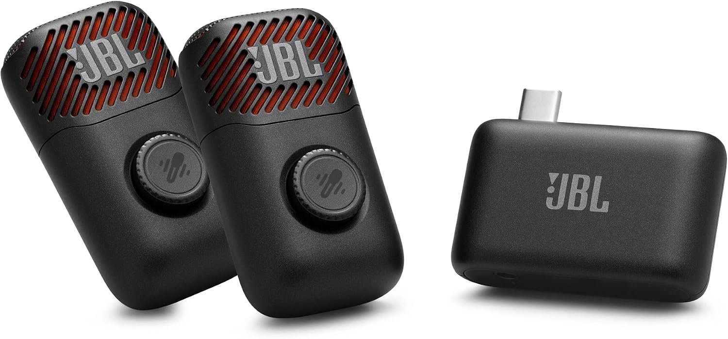JBL EasySing Mic Mini Duo charging case with microphones inside.