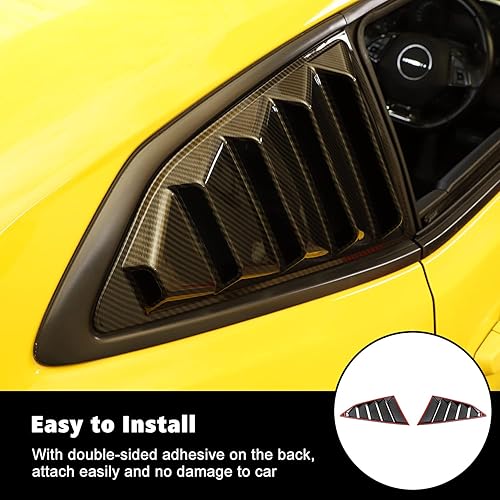 Miniatura 6 de RT-TCZ Persianas de fibra de carbono para ventana trasera de un cuarto lateral, cubierta de parasol, ventilación de viento, deflector de aire,