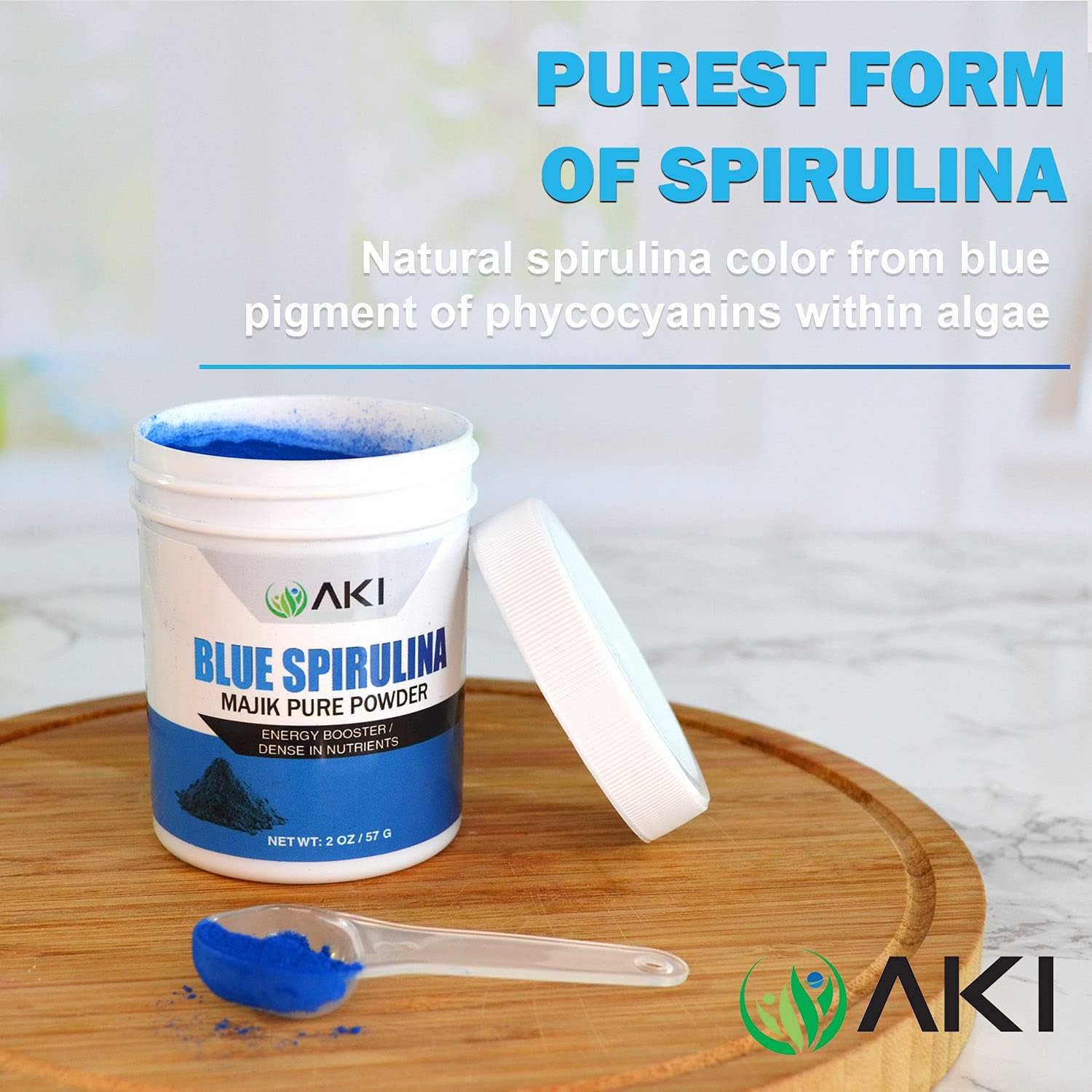 AKI Paquete de espirulina azul en polvo, cargado con antioxidantes