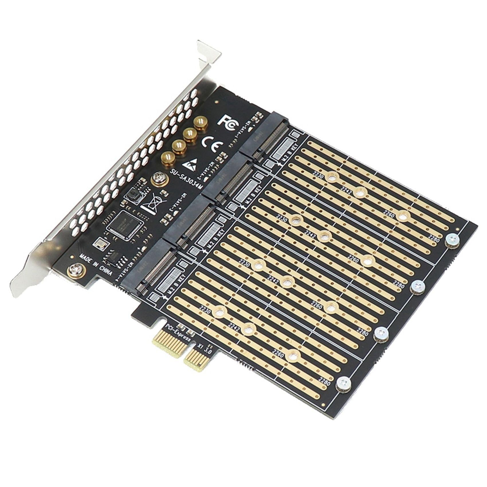 2 adattatori PCIe a NVME B Key M2 M.2 4 porte NGFF SSD 10 Gbps a PCI Express X1 adattatore PCI-E M.2