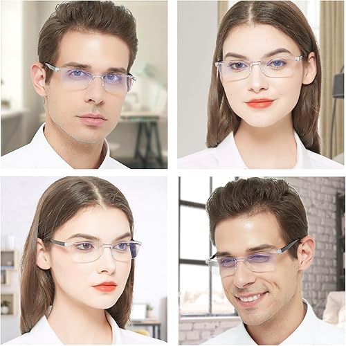 Miniatura 9 de Paquete de 4 lentes de lectura con bloqueo de luz azul 1.5 para hombre, filtro UV deslumbrante, lectores 1.0 1.25 1.5 1.75 2.0 2.25 2.5 2.75 3.0 3.5