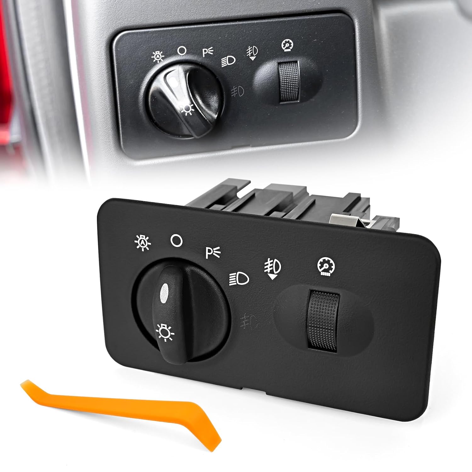 Headlight Switch Compatible with Ford F250 F350 F450 F550 Super Duty 2002 2003 2004, 9+4 Pins Design for Trucks with Auto Headlamp & Fog Lights, Replaces 2C3Z11654DAB 2C3Z11654DAA HLS1242