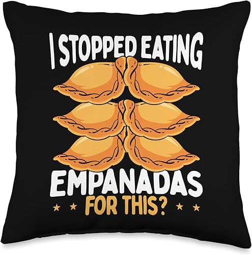 Hispanic Heritage Month Traditional Mexican Food Lover I Stopped Eating Empanadas for This Latin Throw Pillow, 16 x 16 pulgadas, multicolor