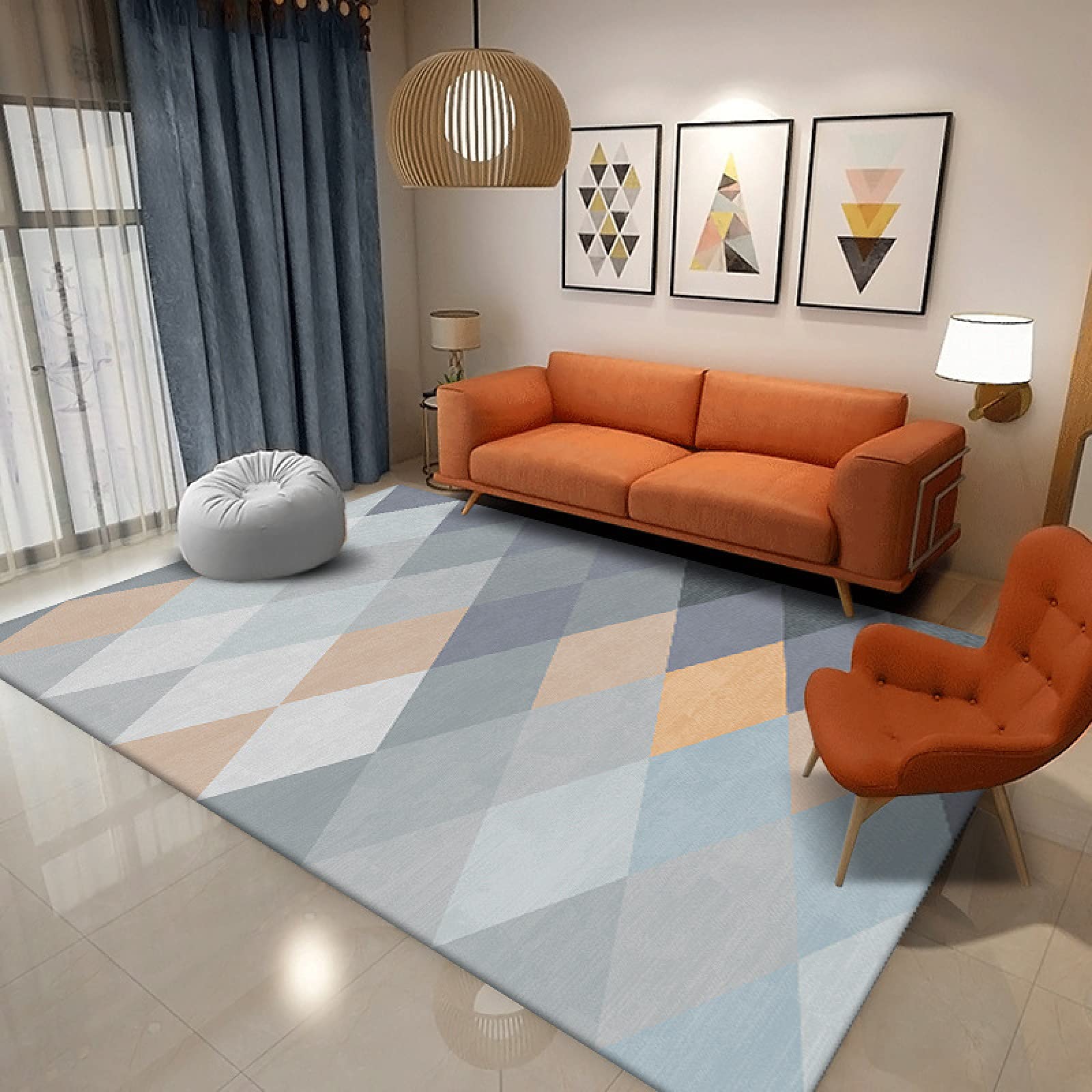 Tapis de style nordique léger luxueux aux finitions soignées pour chambre